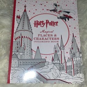 Harry potter, magical places, and characters, coloring book